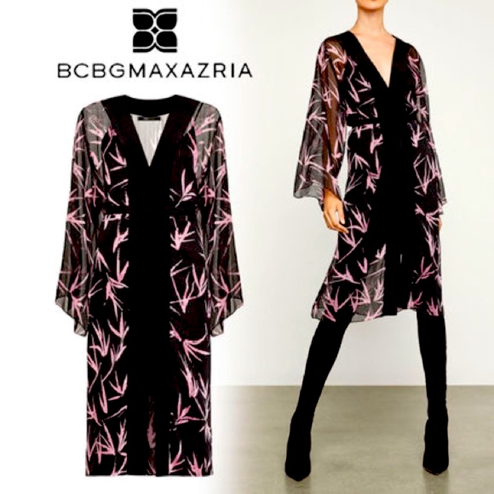 NEW w tags BCBGMAXAZRIA lilac print robe  dress